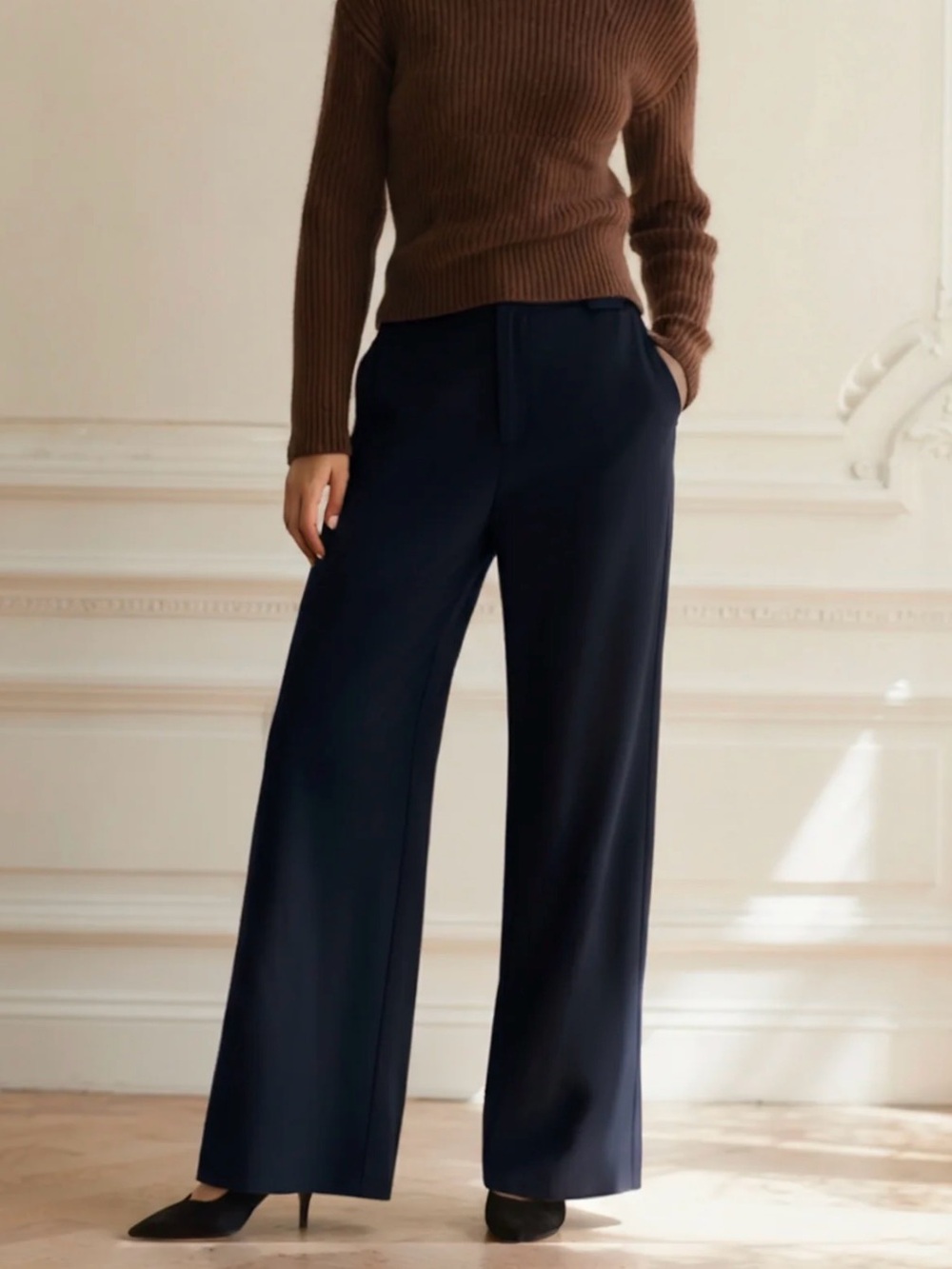 a new day Black Wide-Leg Trousers